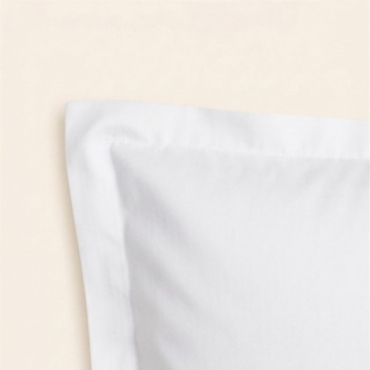 Taie d'oreiller HEMERA blanche à volant piqué