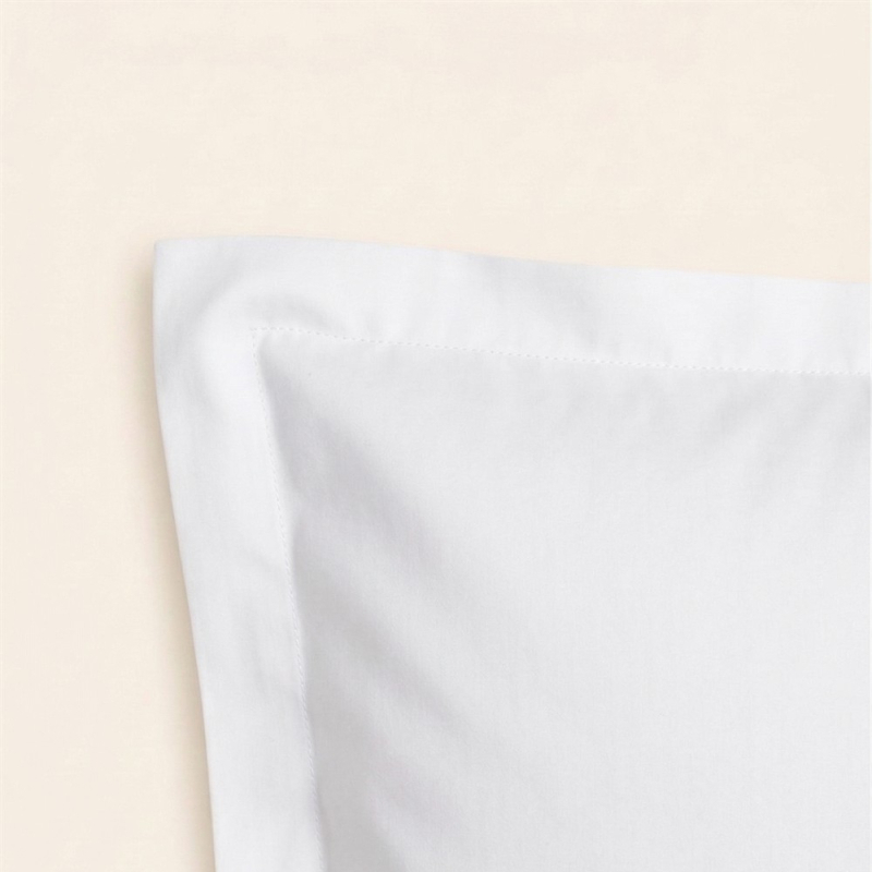 Taie d'oreiller HEMERA blanche à volant piqué