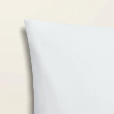 Taie d'oreiller unie blanche en coton SELENE