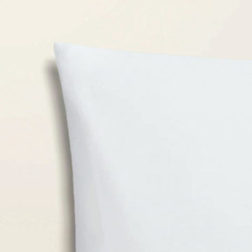 Taie d'oreiller unie blanche en coton SELENE