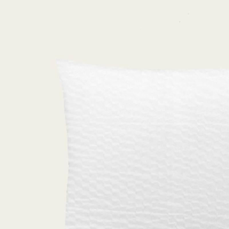 Taie d'oreiller unie blanche en coton seersucker LUNA