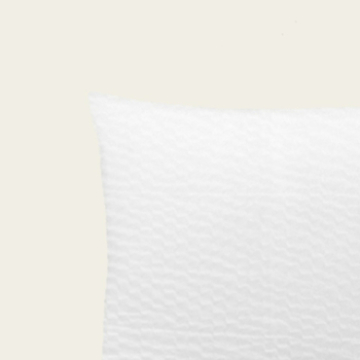 Taie d'oreiller unie blanche en coton seersucker LUNA