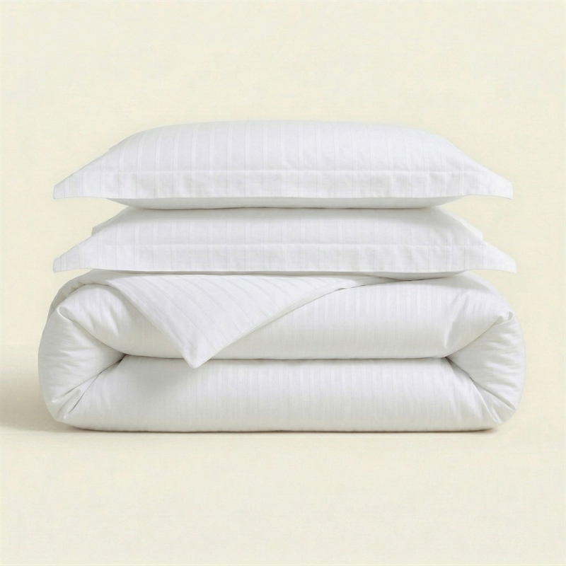 Parure de lit en coton à rayures HYPNOS