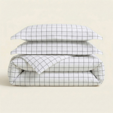 Parure de lit à carreaux noir et blanc ATLAS