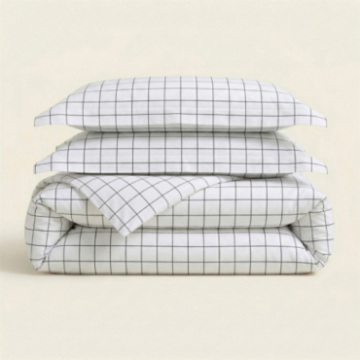 Parure de lit à carreaux noir et blanc ATLAS