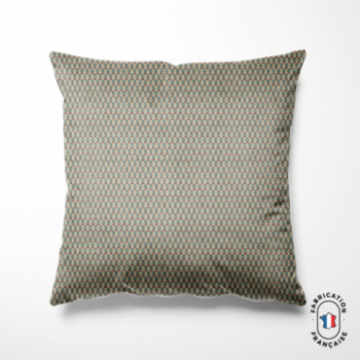 Coussin en velours chenillé à carreaux