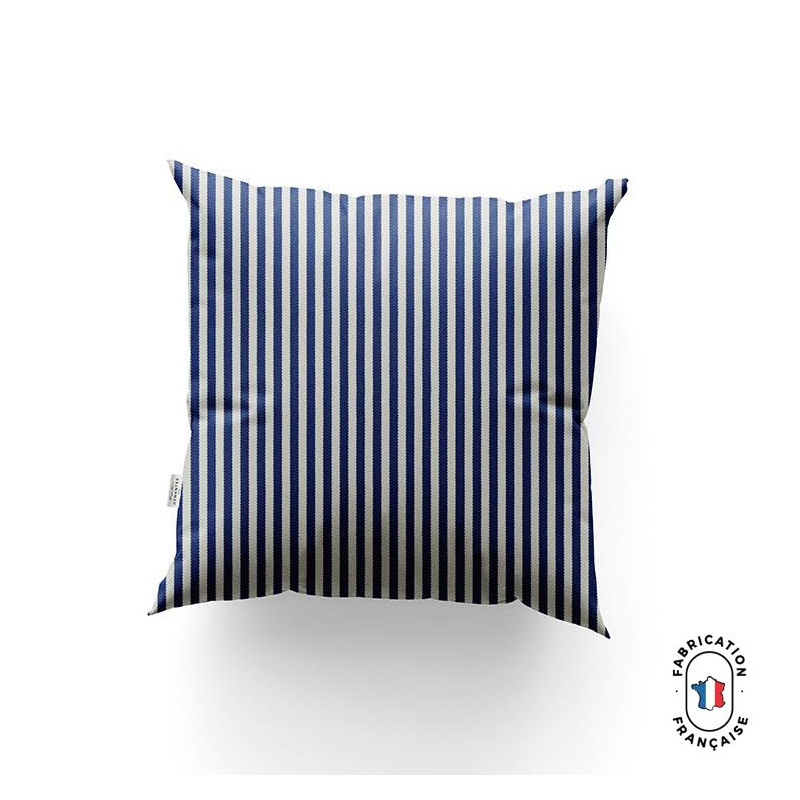 Coussin MARINA à fines rayures coloris Outremer