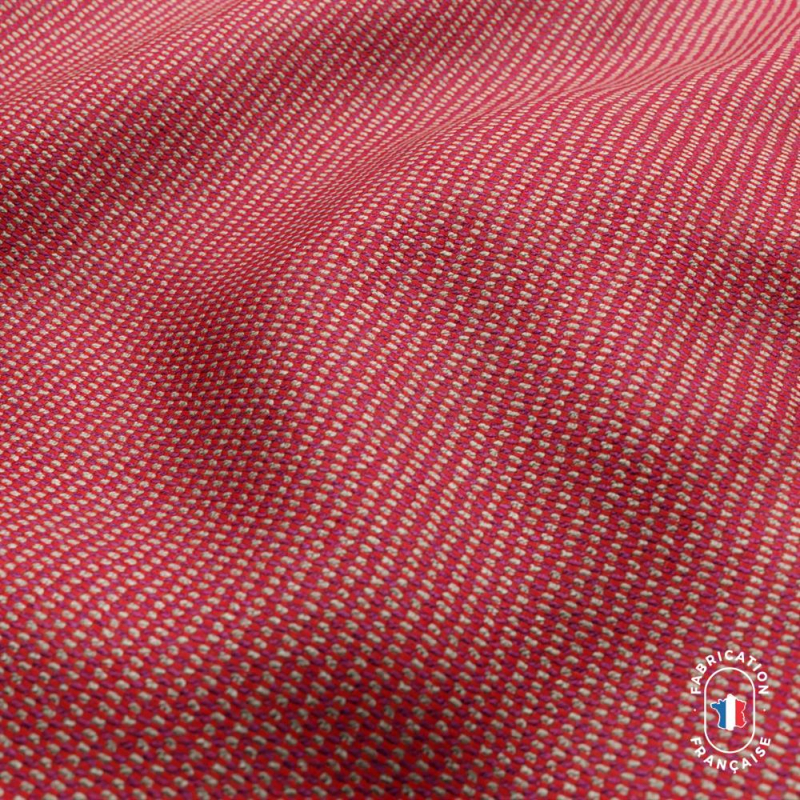Zoom matière tissu PRAIA en jacquard faux uni coloris Hibiscus