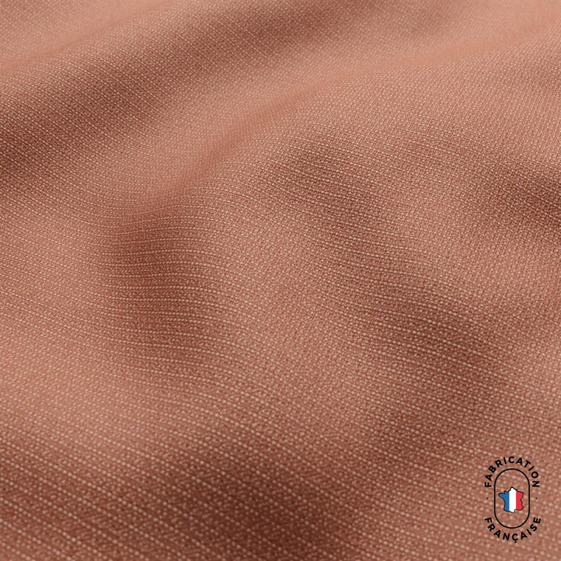 Zoom matière tissu COCO effet lin chiné coloris Terra