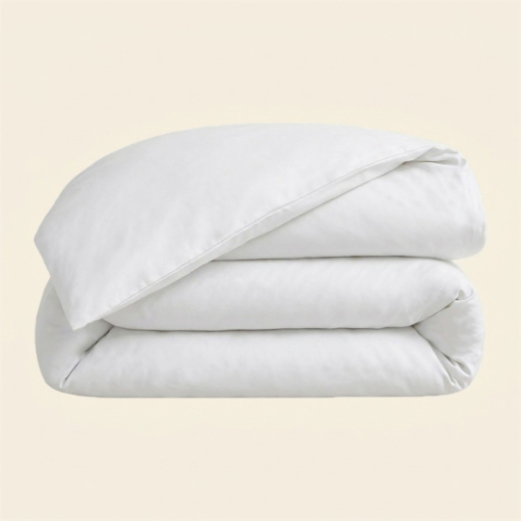 Zoom Housse de couette Hestia satin de coton uni blanc