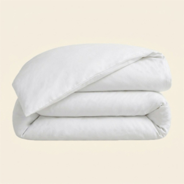 Zoom Housse de couette Hestia satin de coton uni blanc