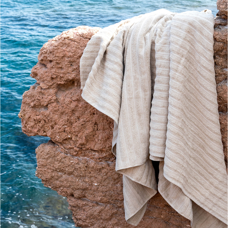 3000418RTL Drap de bain Brehat à vagues 400 g 100x180 cm