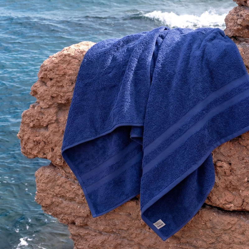 3340105RTL Drap de plage bleu marine 100x150 cm SANTORIN