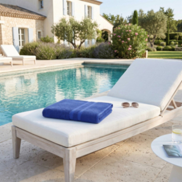 3340105RTL SANTORIN Drap de plage bleu marine 100x150 cm
