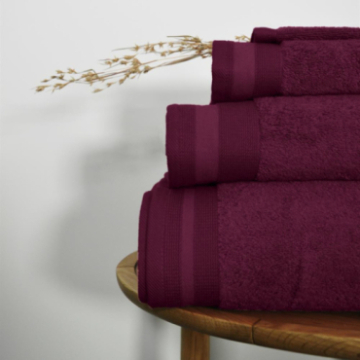 Drap de bain 70x140 cm couleur aubergine PENELOPE zoom