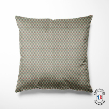 Coussin en velours chenillé à carreaux