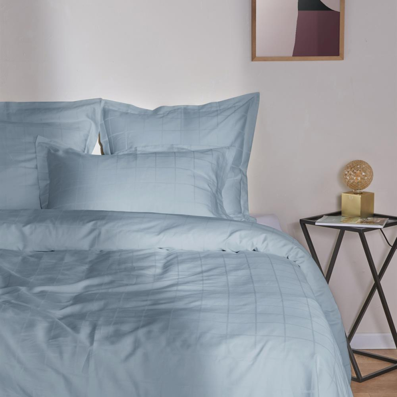 taies d'oreiller satin callista ice blue 50x75 cm
