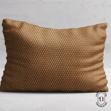 Coussin en velours chenillé à carreaux