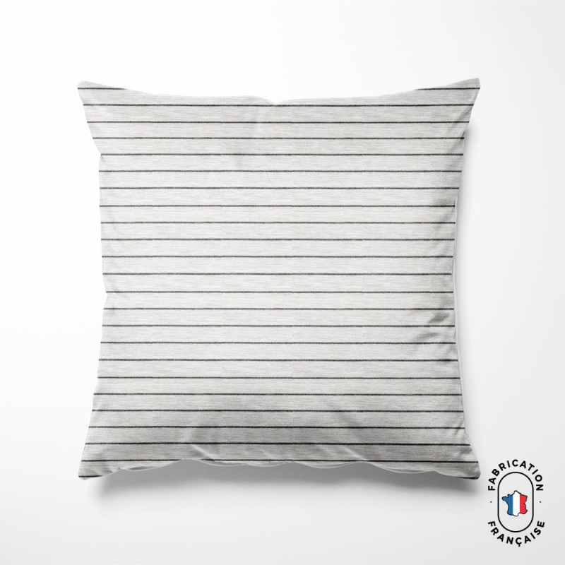 Coussin à rayures effet lin