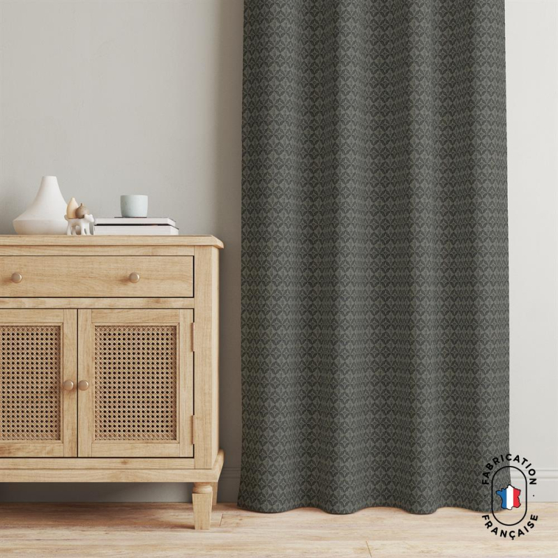 Rideau à motifs fleuris jacquard