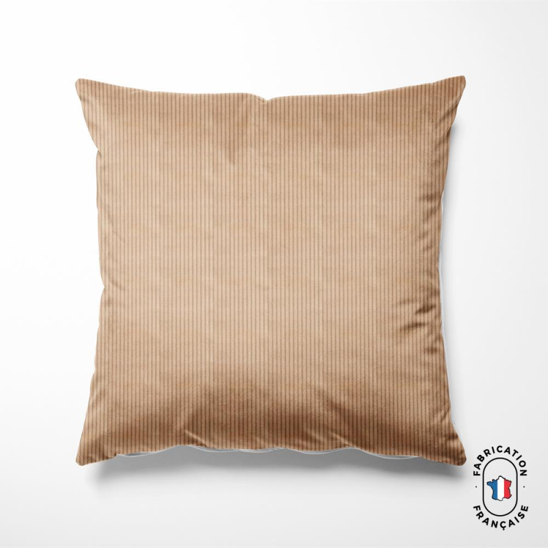 Coussin en velours côtelé