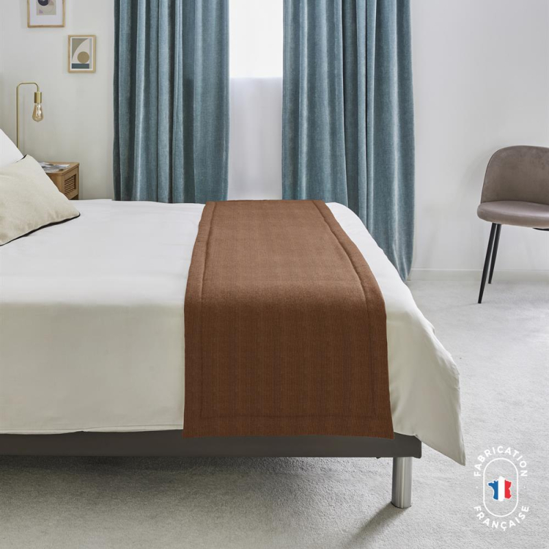 Chemin de lit en velours texturé