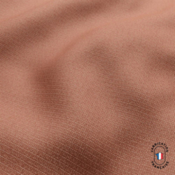 Zoom matière tissu COCO effet lin chiné coloris Terra