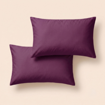 Taie d'oreiller Hestia en satin de coton uni beet red 50x75 cm