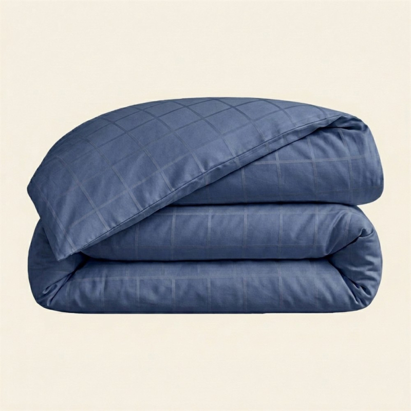 Housse de couette satin callista indigo 140x200 cm