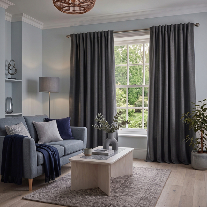 Rideau sur-mesure Calvin Anthracite