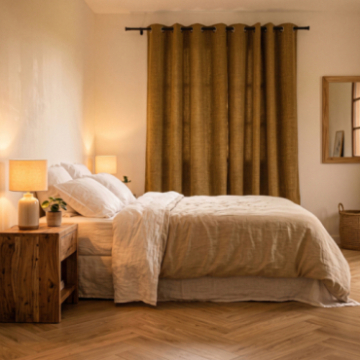 Rideau sur-mesure effet velours coloris Miel HORACE