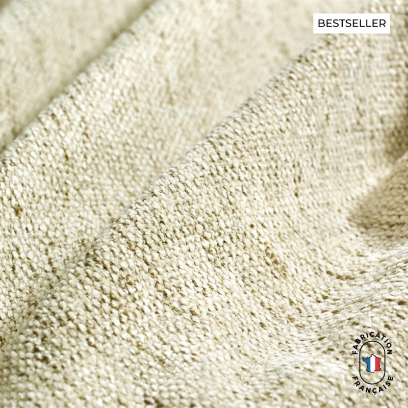 Tissu velours chenillé coloris blanc