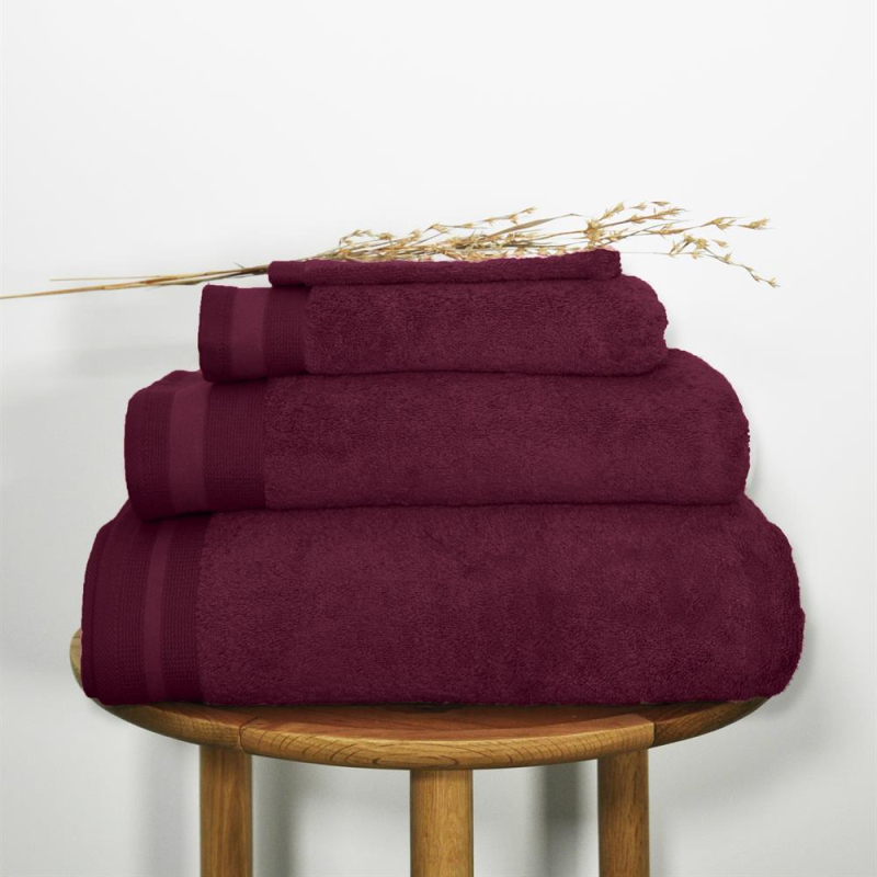 Maxi drap de bain 100x150 cm couleur aubergine PENELOPE
